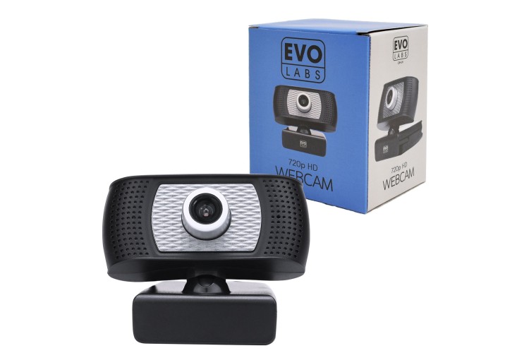 Evo Labs CM-01 HD Webcam with Mic,1280x720 USB2.0 Webcam with 30fps, photo and video capture, Compatible with Microsoft Windows 10 & 11