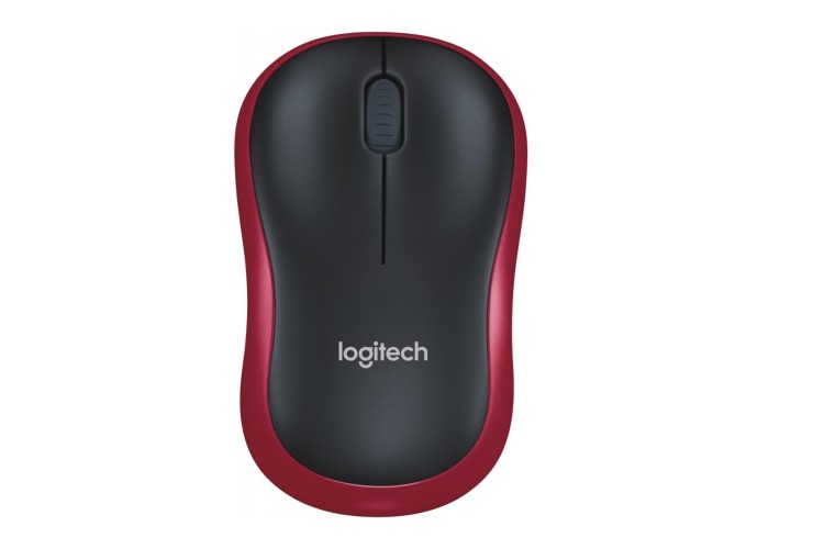 Logitech M185 Wireless Mouse, 2.4GHz with USB Mini Receiver, 12-Month Battery Life, 1000 DPI Optical Tracking, Ambidextrous, Compatible with PC, Mac, Laptop, Red and Black