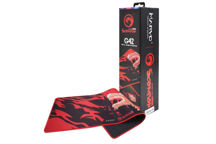 Marvo Scorpion G42 XL Gaming Mousepad Red/Black – Size: 770 x 295 x 3 mm