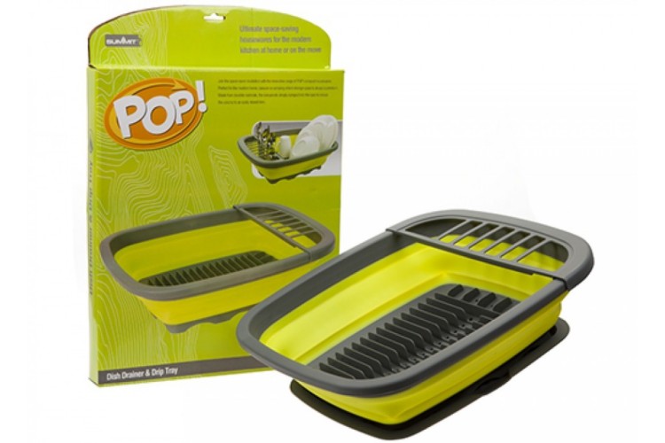 Pop! Dish Drainer With Drip Tray Green / Grey