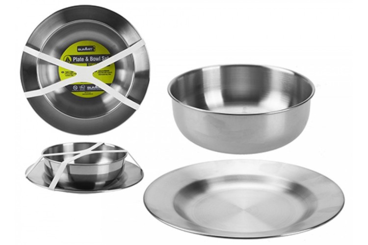 Summit Stainless Steel Plate & Bowl Set